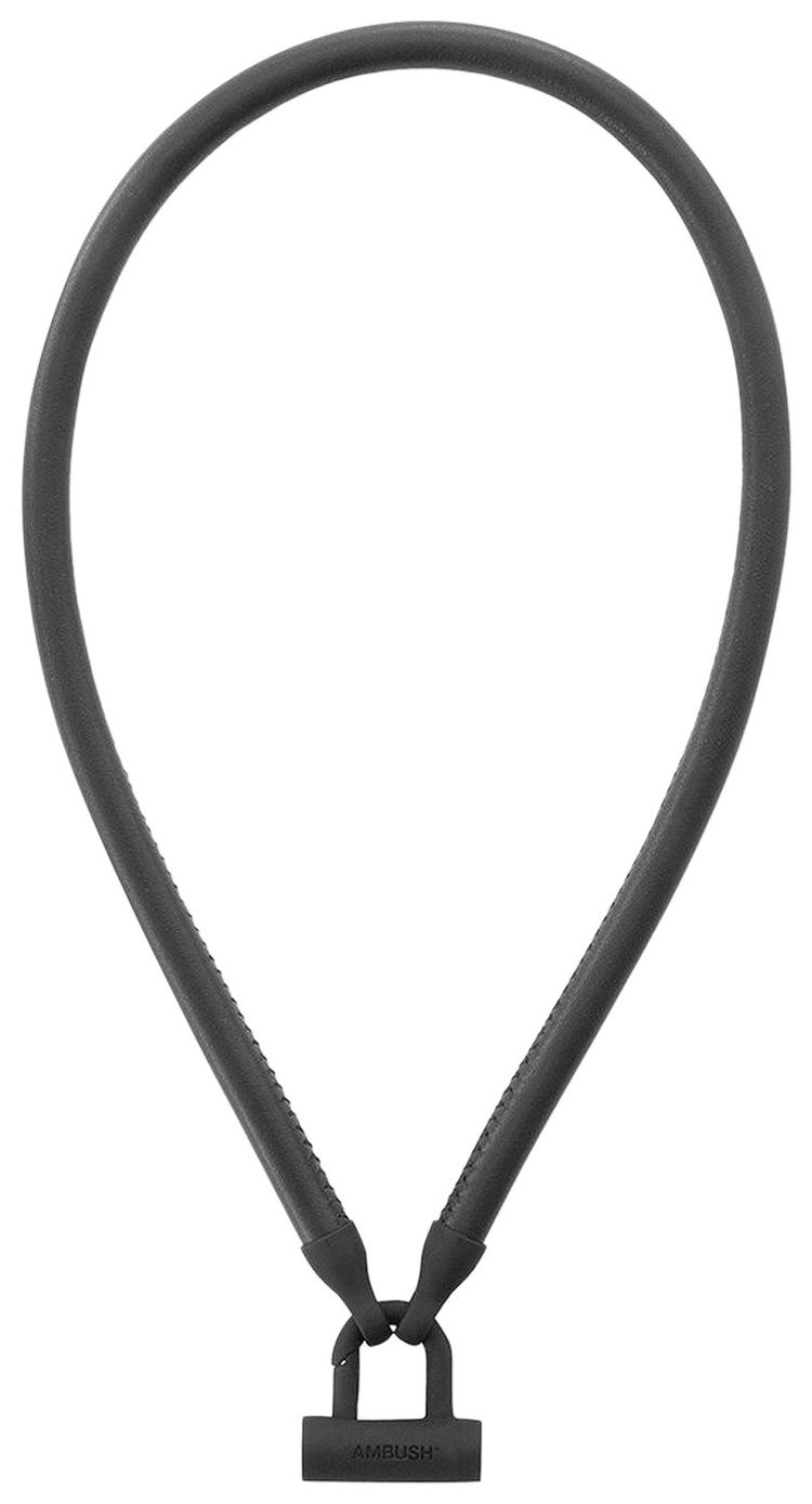 Ambush Bike Lock Leather Necklace BlackSilver