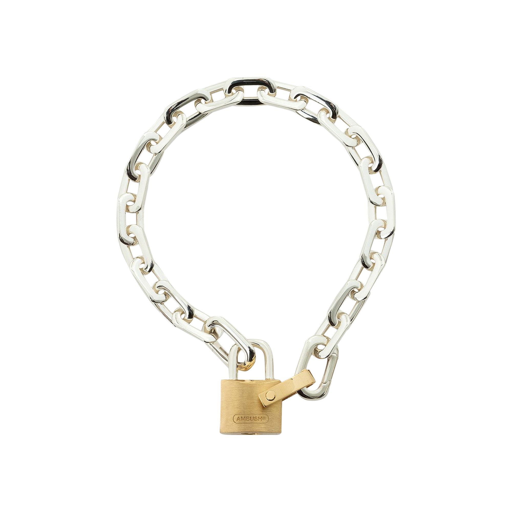【AMBUSH】MONOGRAM LINK CHAIN BRACELET L 2色展開 Silver Gold Ambush Sterling Silver & Goldtone Textured Link Chain