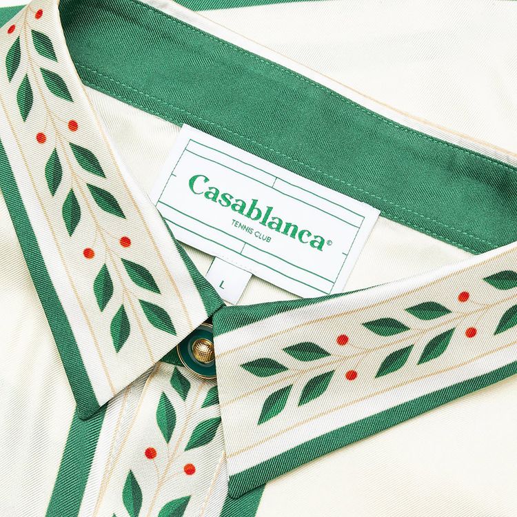 Casablanca La Fleur De LOranger Printed Long Sleeve Silk Shirt Multicolor