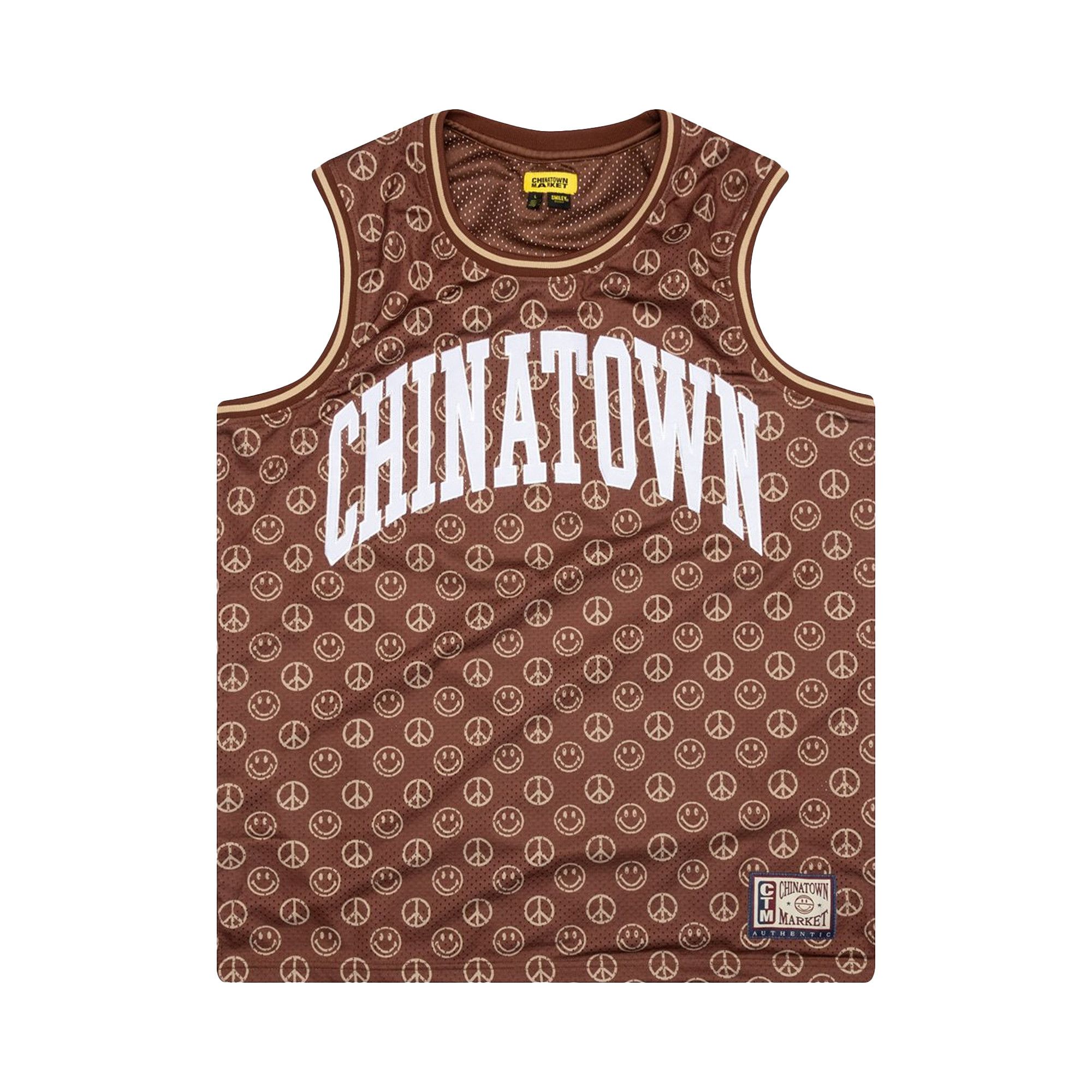Buy Chinatown Market Smiley Cabana Basketball Jersey Brown 1690008 BROW GOAT UK
