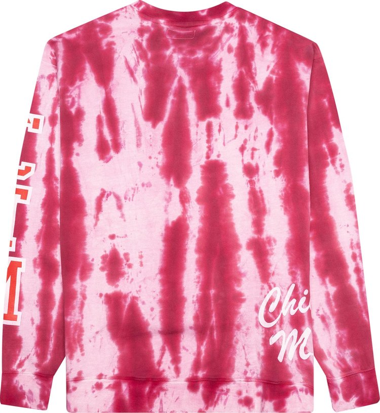 Chinatown Market Smiley Champions 3 Rings Tie Dye Crewneck Red