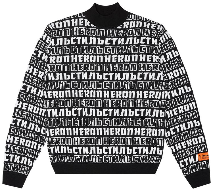 Heron Preston Knit All Over Turtleneck BlackWhite
