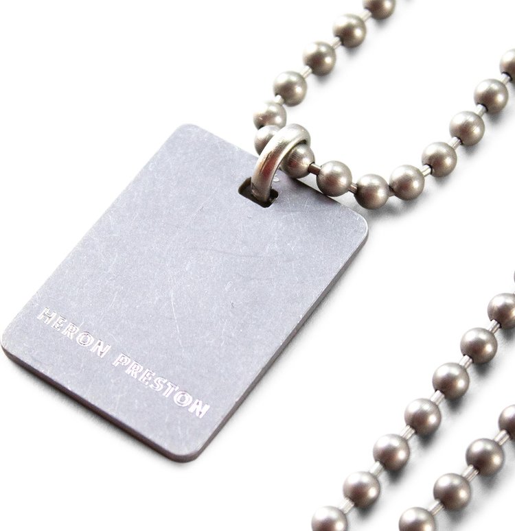 Heron Preston Dog Tag Necklace Silver