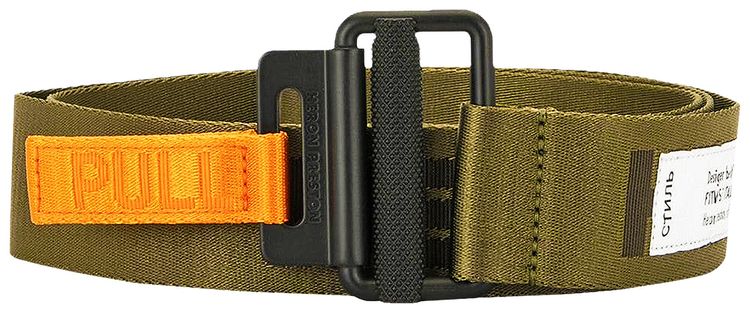 Heron Preston Tape Belt Dark Olive