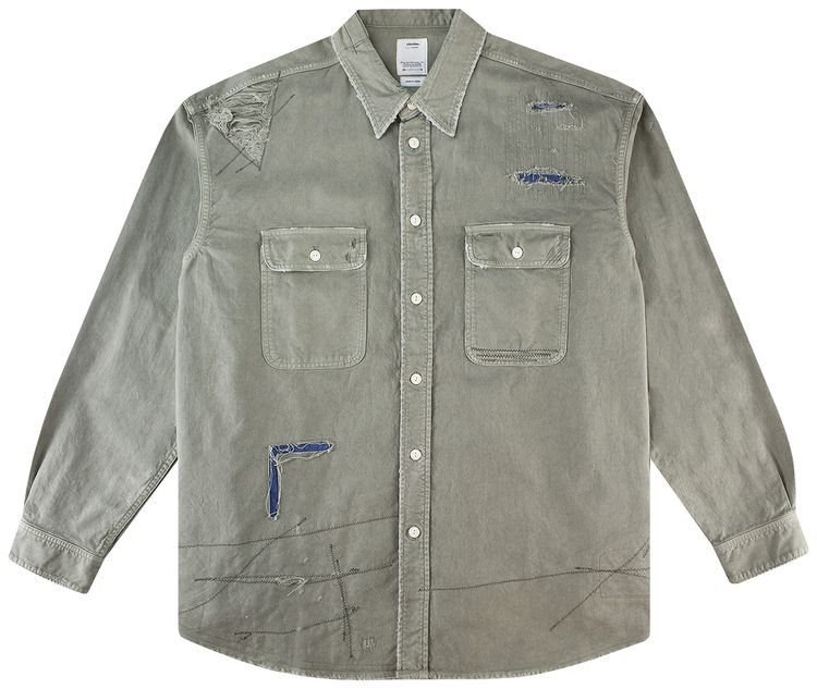 Visvim Grand River Long Sleeve Shirt Olive