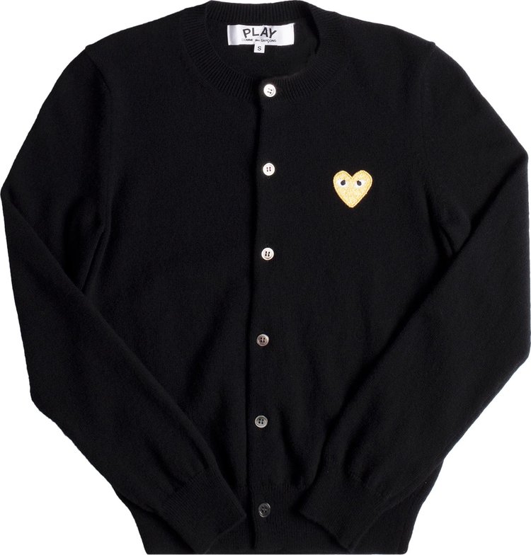 Comme des Garcons PLAY Heart Logo Cardigan Black