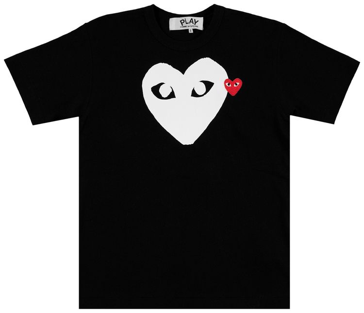 Comme des Garcons PLAY Heart Logo T Shirt Black