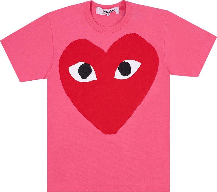 Comme des Garçons PLAY Heart Eyes Logo T-Shirt 'Pink'