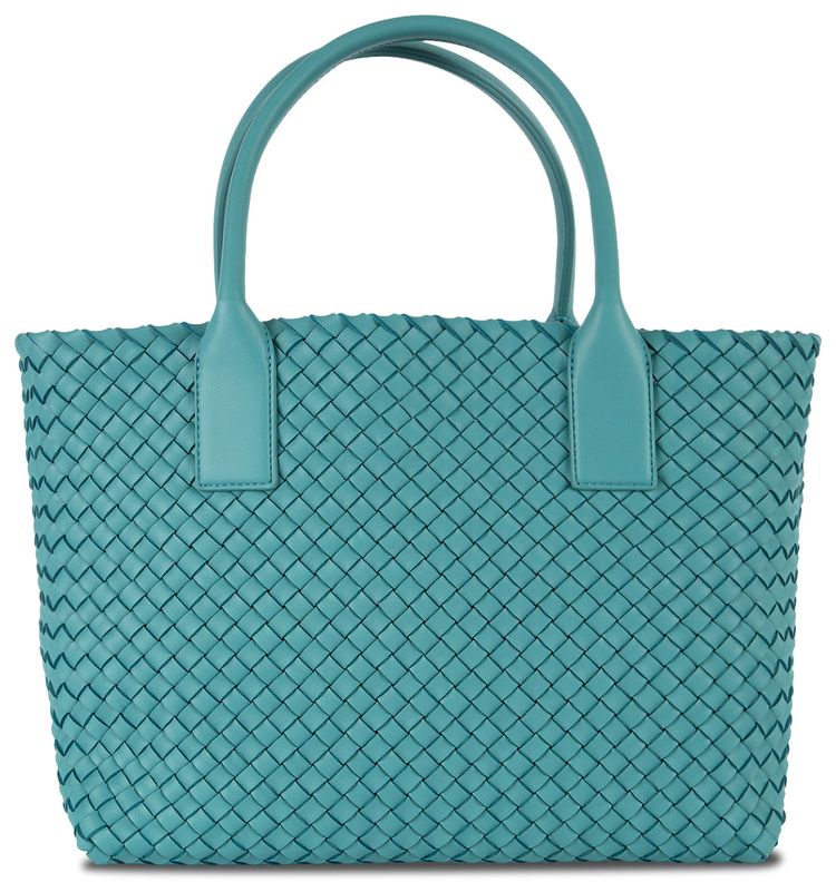Bottega Veneta Small Tote Bag In Woven Crochet Leather LinoleumSilver