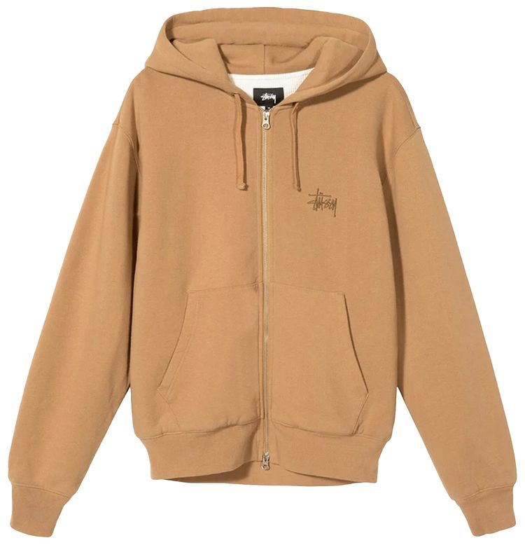 Stussy Thermal Zip Hoodie Brown