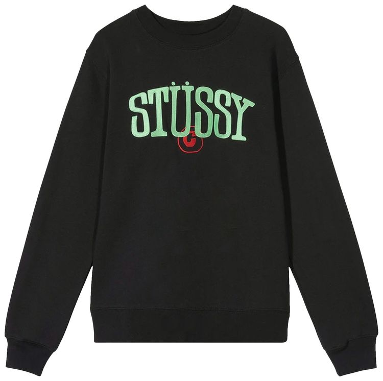 Stussy C Fleece Crew Black