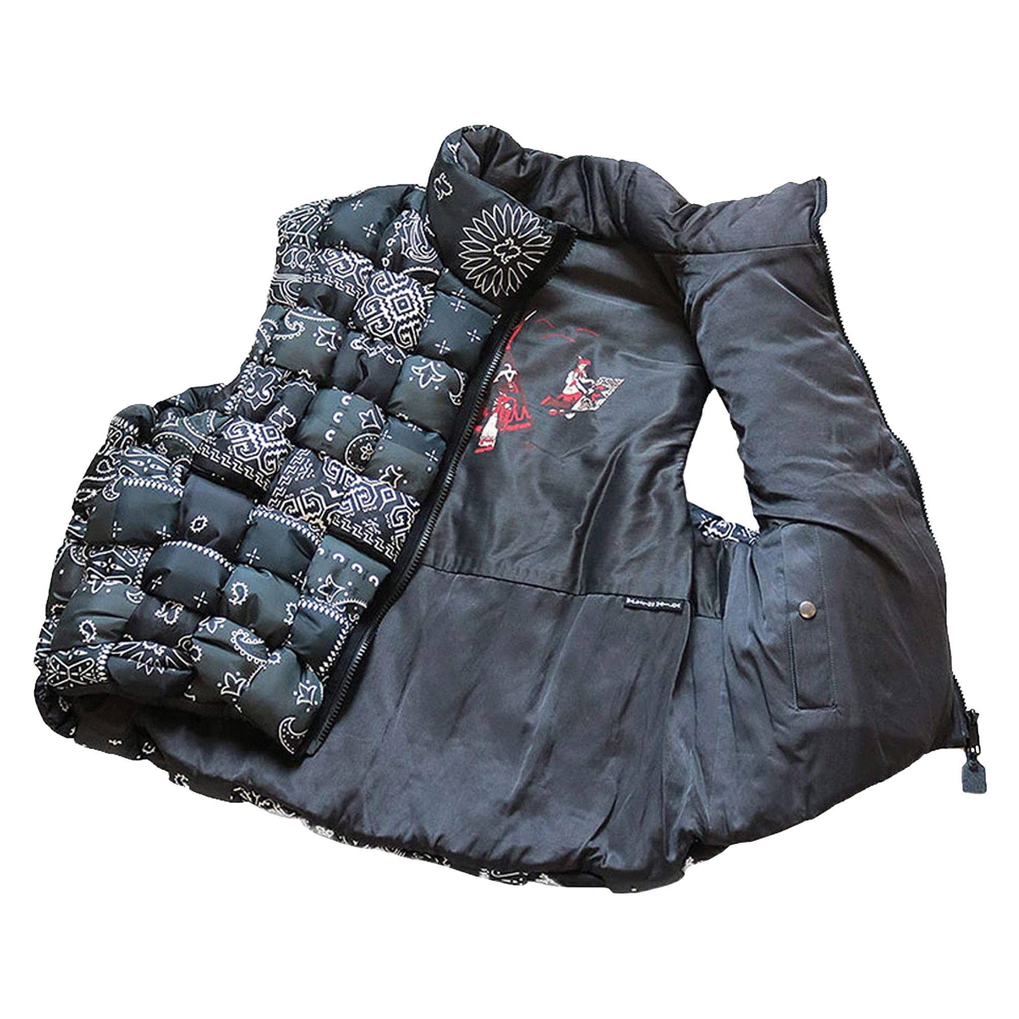 【匿名配送】2020枚限定！カセット盤 Buy Kapital Bandana Print Nylon Keel-Weaving Vest 'Black