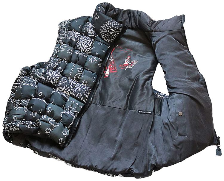 Kapital Bandana Print Nylon Keel Weaving Vest Black