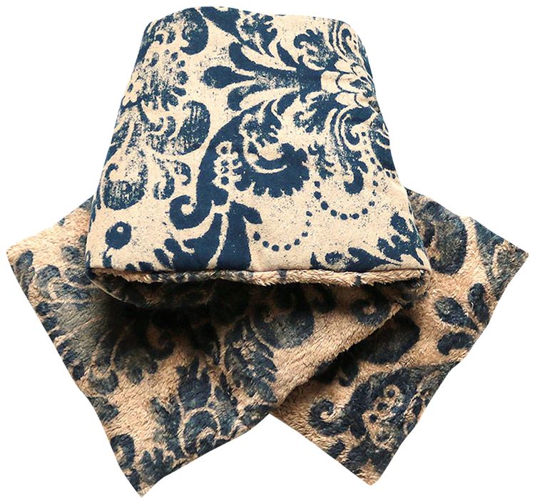 Kapital IDG Flannel x Fleece Damask Kesa Wide Scarf Indigo