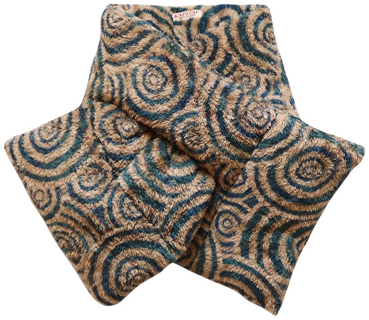 Kapital Maze Fleece Kesa Wide Scarf Beige