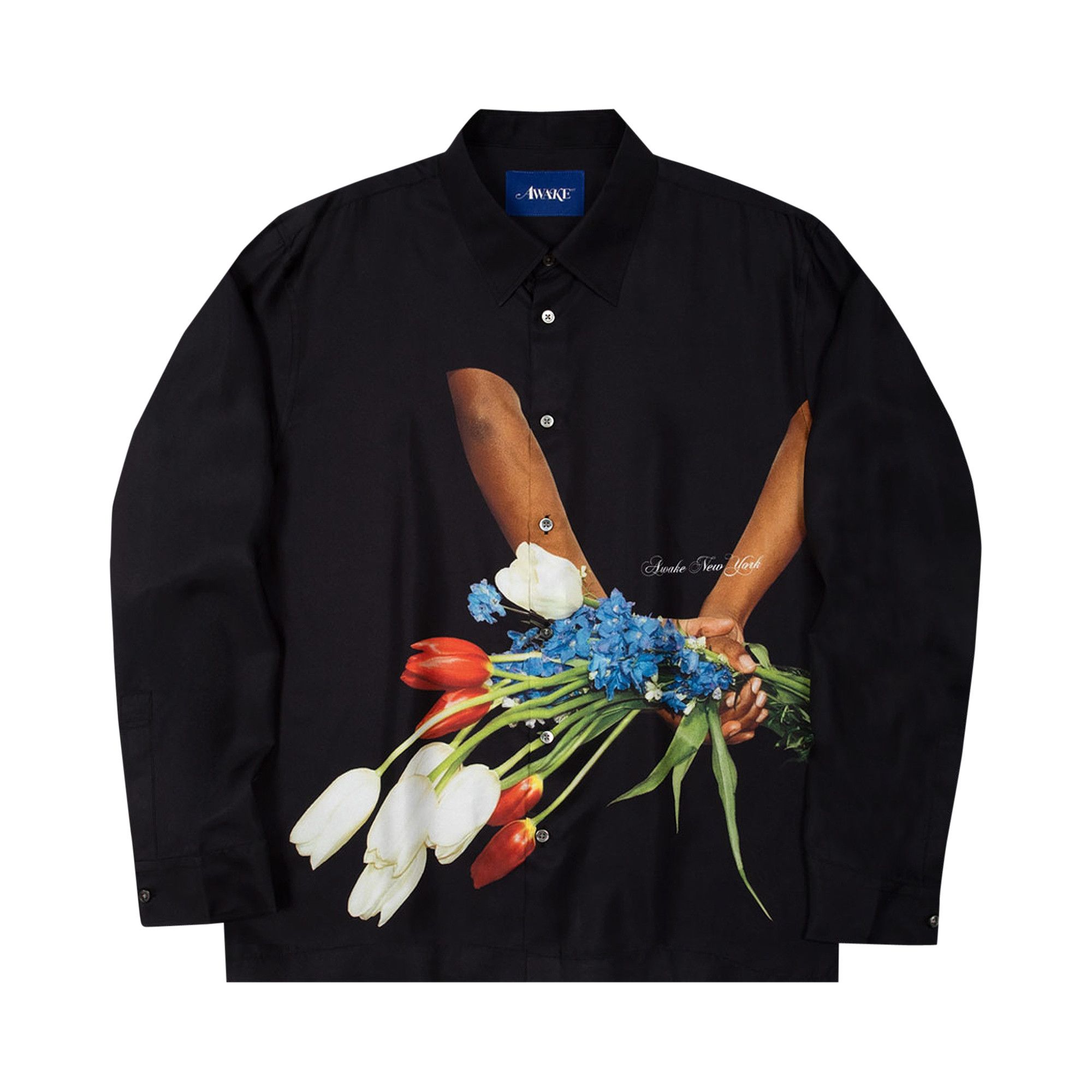 Buy Awake NY Flowers Silk Shirt 'Black' - AWK F20 TP001 BLAC | GOAT
