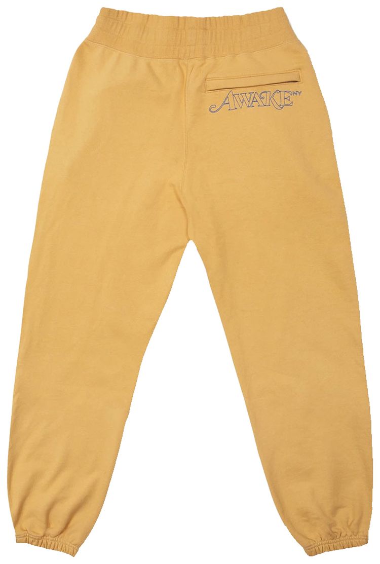 Awake NY Classic Outline Logo Embroidered Sweatpants Mustard