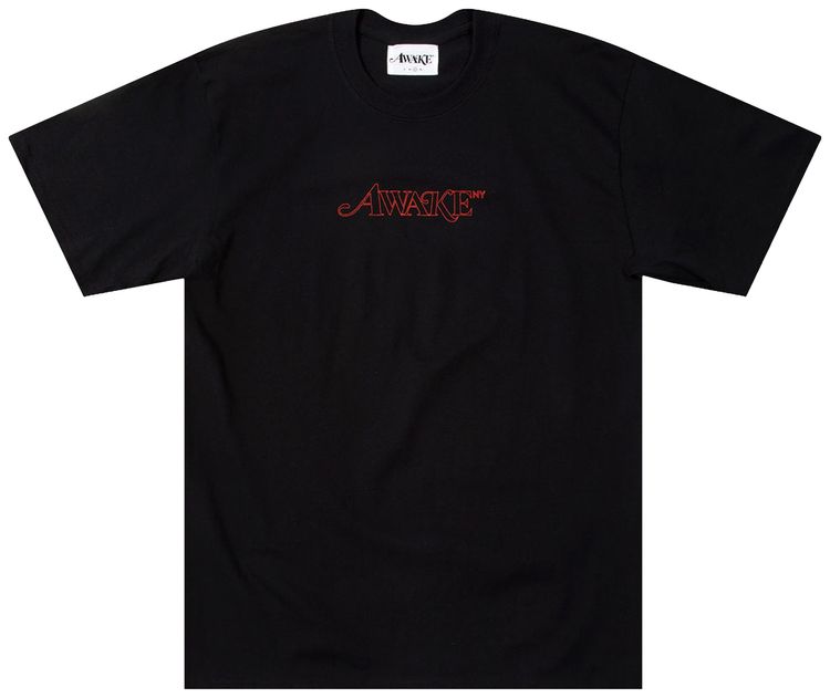 Awake NY Classic Outline Logo Short Sleeve Tee Black