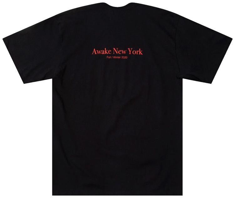 Awake NY Classic Outline Logo Short Sleeve Tee Black