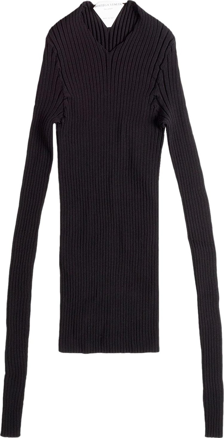 Bottega Veneta Ribbed Techno Skin Sweater 'Black'