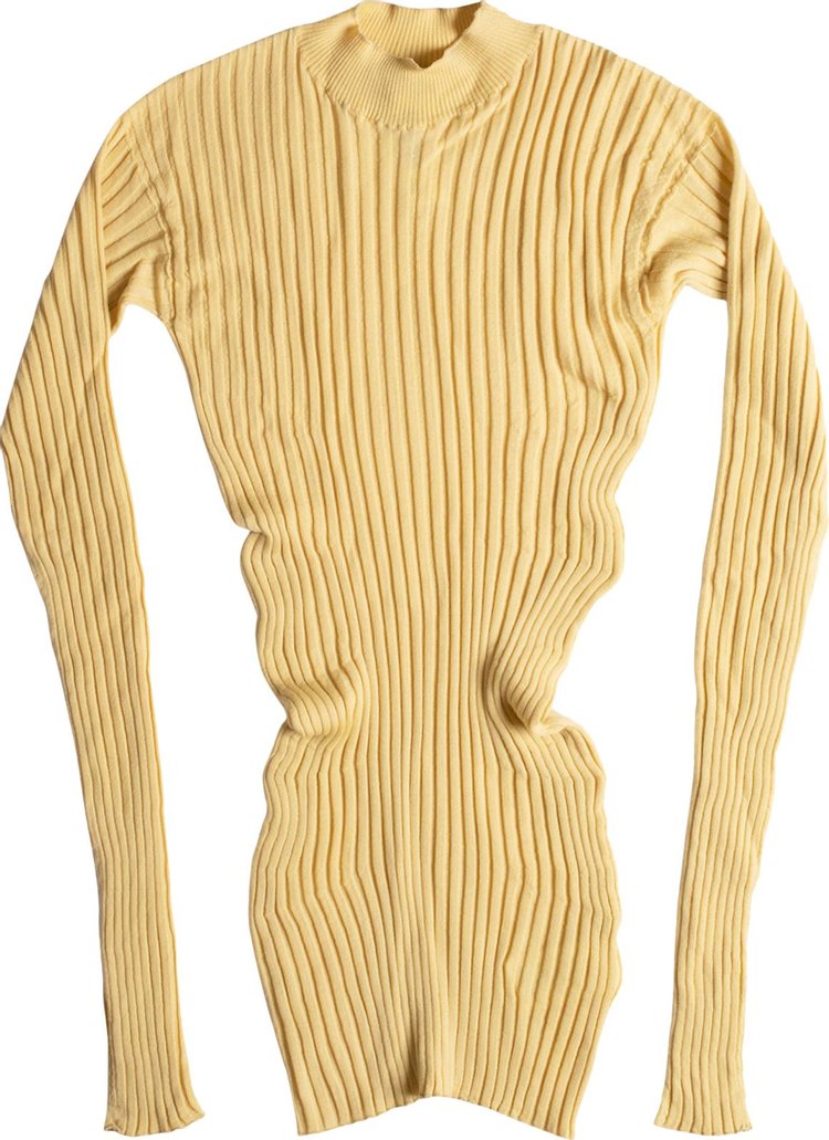 Bottega Veneta Merino Ribbed Roundneck Sweater 'Custard'