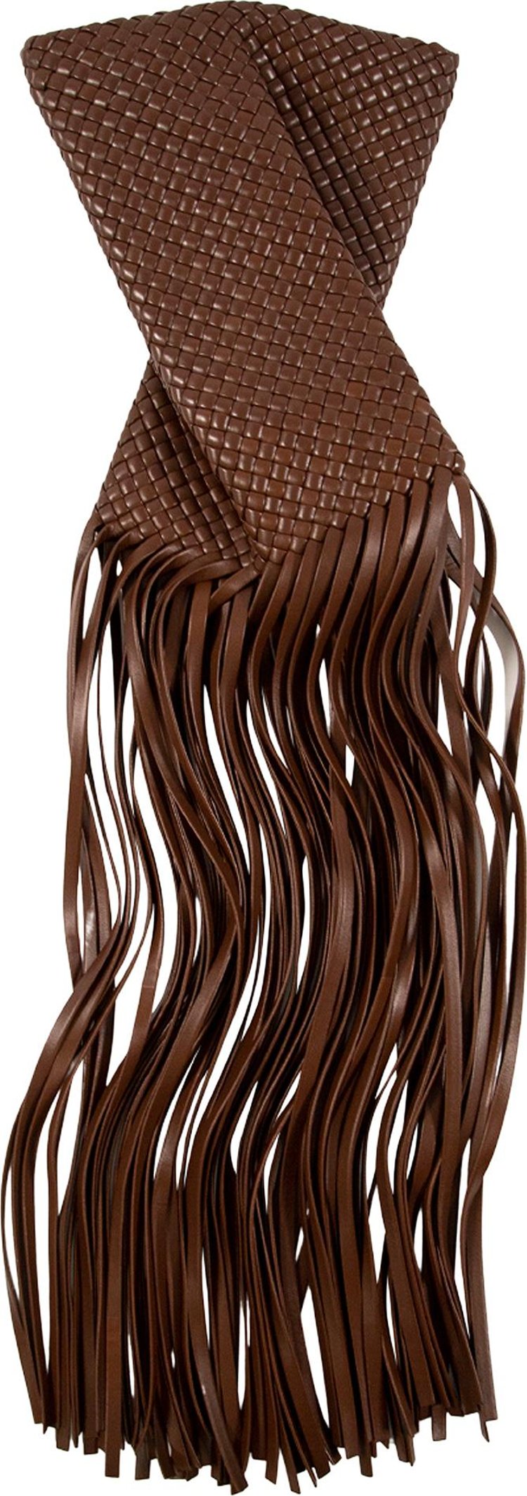 Bottega Veneta Clutch With Fringe Detail 'Brownie/Gold'
