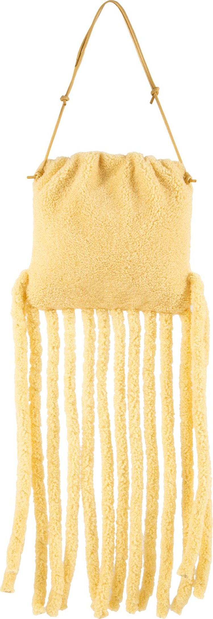 Bottega Veneta Curly Shearling Clutch With Fringe Detail 'Teddy/Gold'