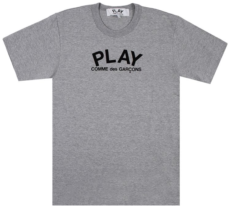 Comme des Garcons PLAY Heart Logo Short Sleeve T Shirt Grey