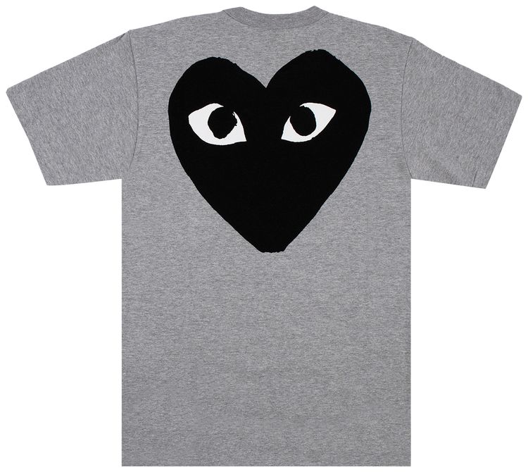 Comme des Garcons PLAY Heart Logo Short Sleeve T Shirt Grey