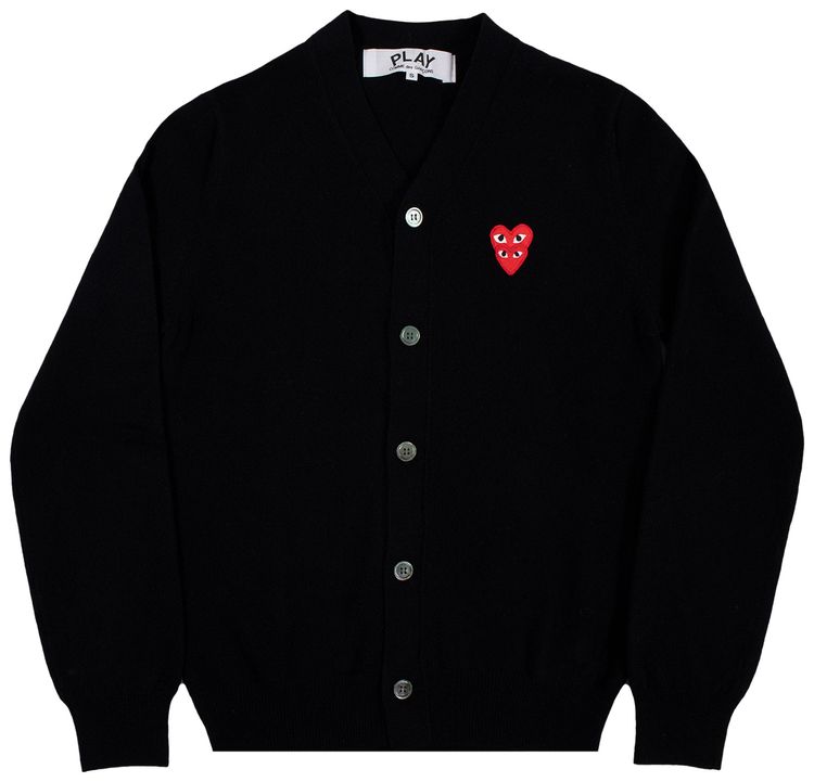 Comme des Garcons PLAY Heart Logo Cardigan Black