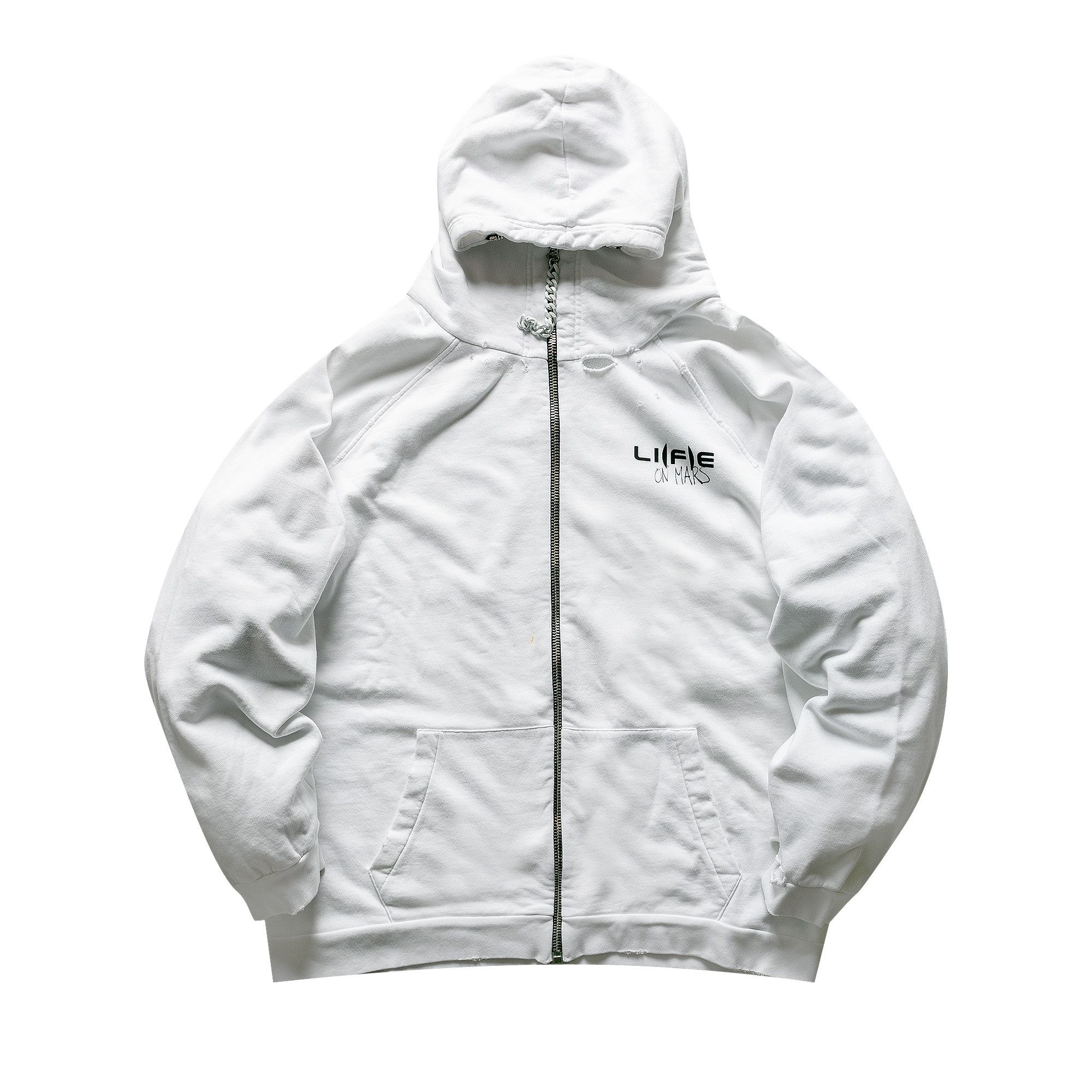 Buy Raf Simons Printed Oversized Zipped Hoodie 'White' - 202 177B