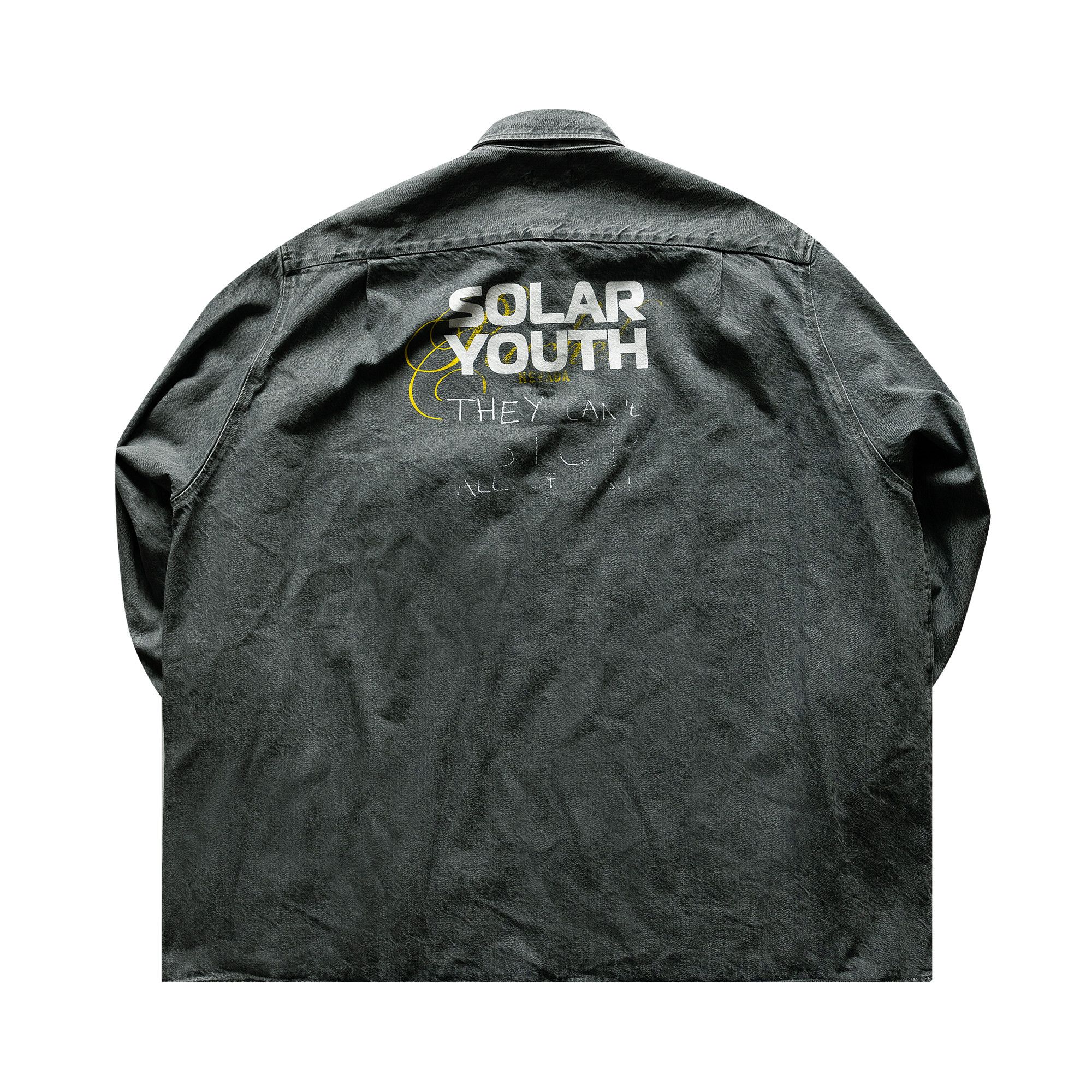 Buy Raf Simons Big Fit Denim Shirt With Zipped Pocket 'Grey' - 202