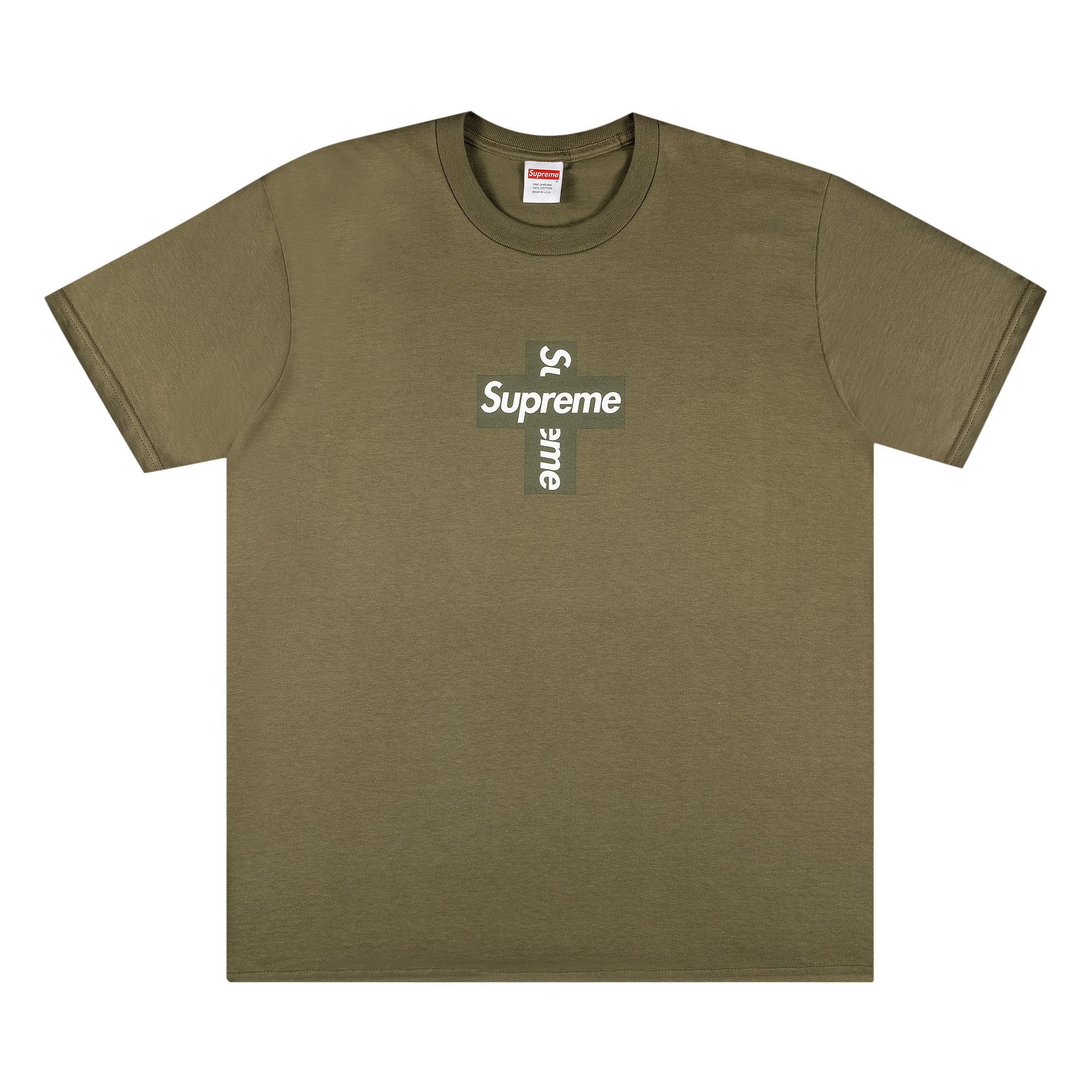 Buy Supreme Cross Box Logo Tee 'Light Olive' - FW20T25 LIGHT OLIVE