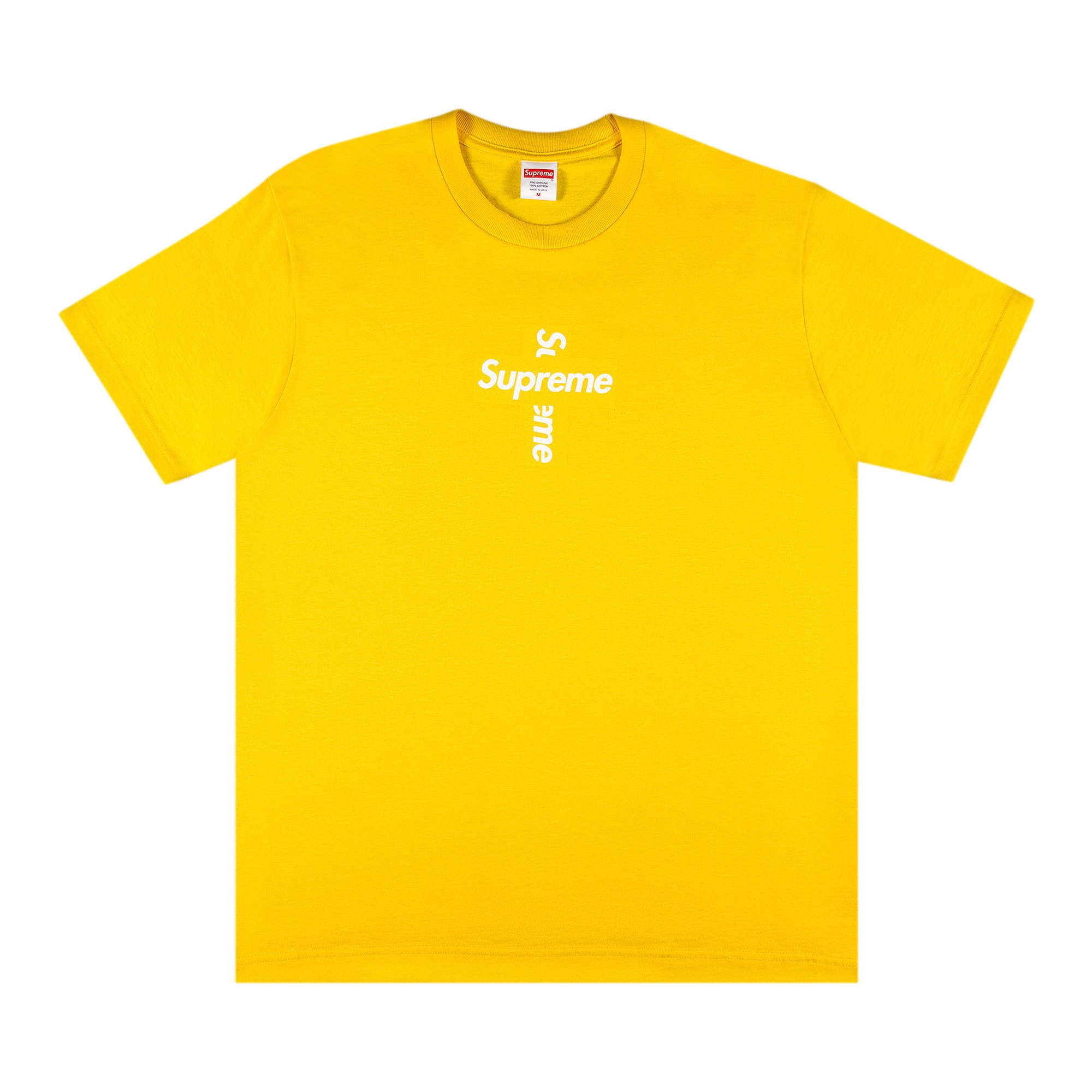 Buy Supreme Cross Box Logo Tee 'Yellow' - FW20T25 YELLOW | GOAT