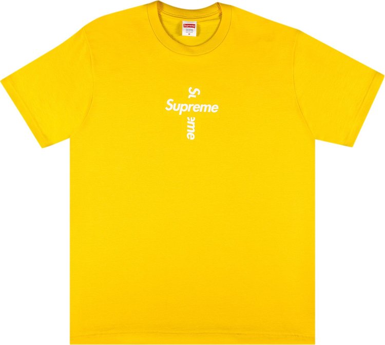 Supreme Cross Box Logo Tee 'Yellow'
