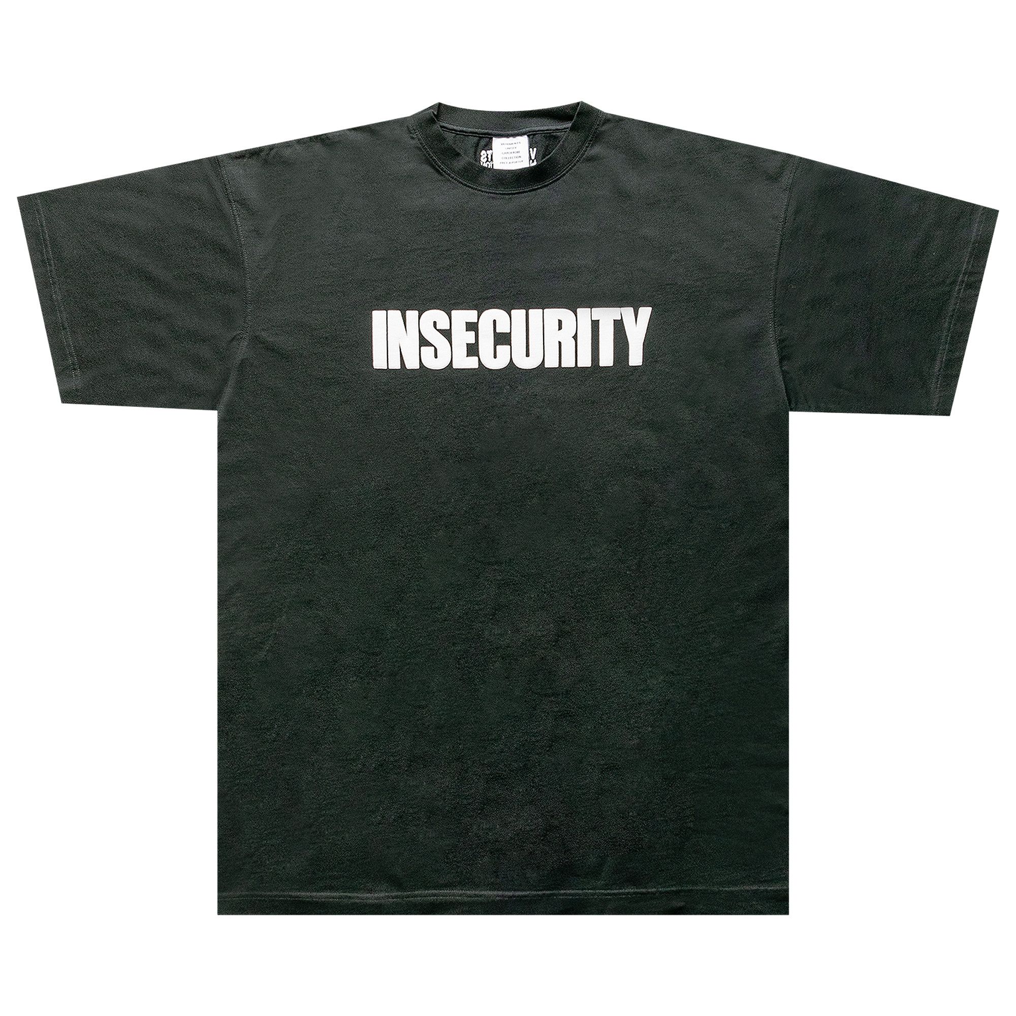 Buy Vetements Insecurity T Shirt Black UE51TR320B 1600 BLAC GOAT