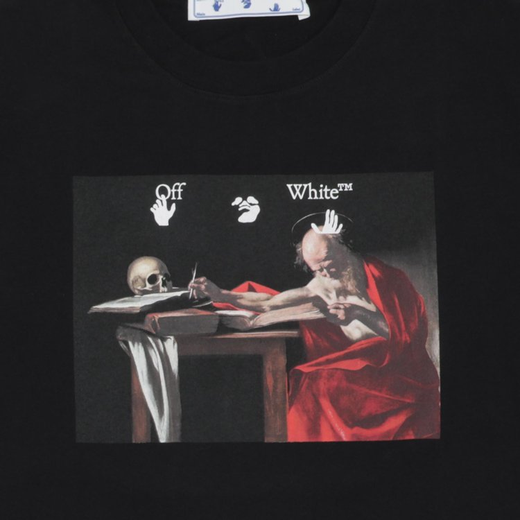 Off White Caravaggio Short Sleeve Over Tee BlackRed