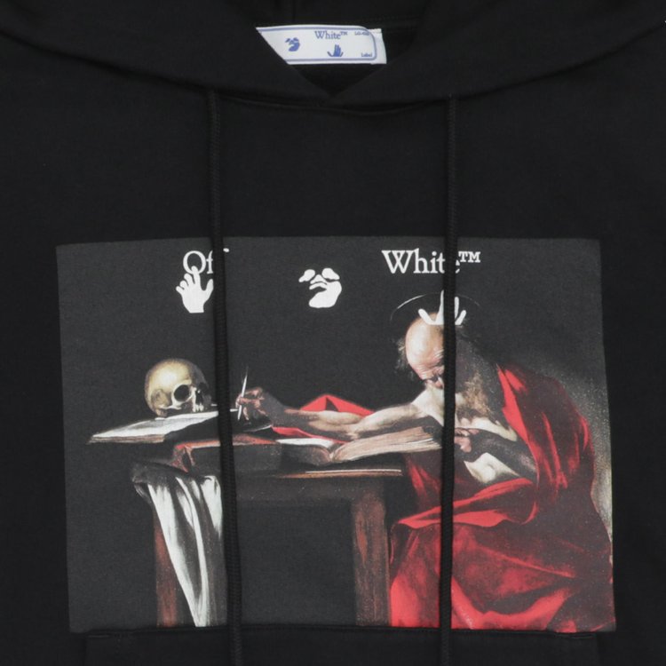 Off White Caravaggio Slim Hoodie BlackRed