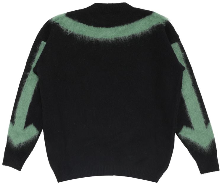 Off White Fuzzy Arrows Crewneck BlackHedge Green