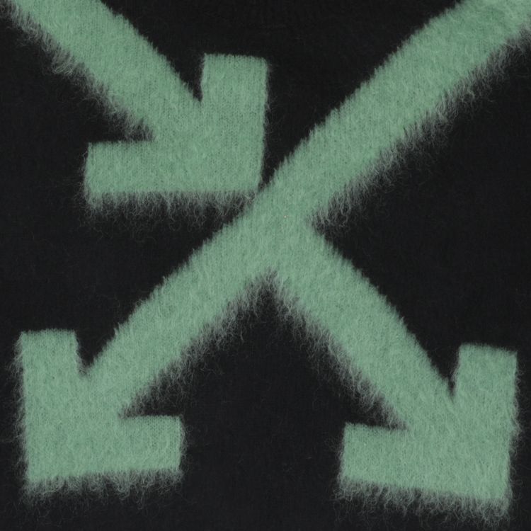 Off White Fuzzy Arrows Crewneck BlackHedge Green