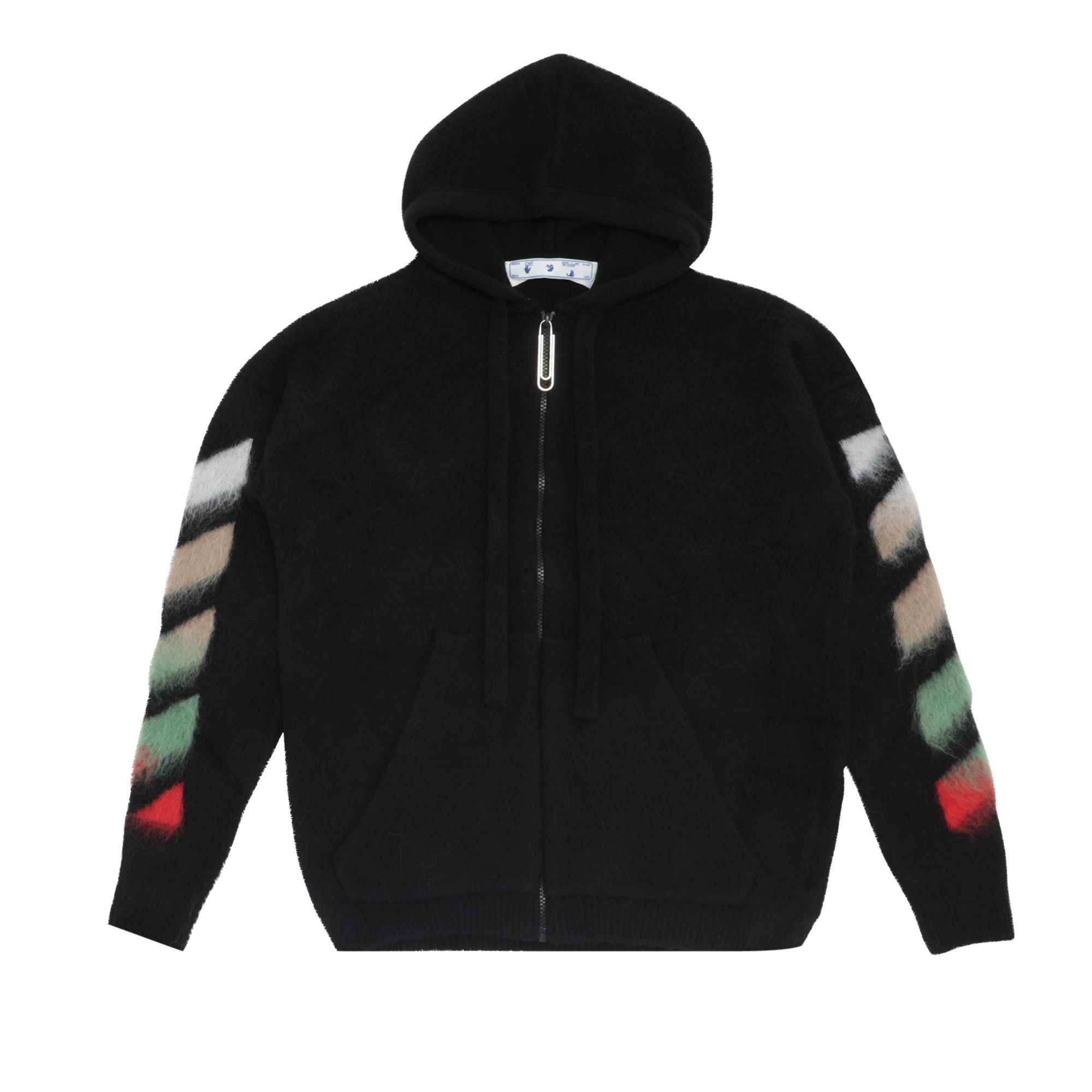 Buy Off White Diag Brushed Zip Hoodie Black Multicolor OMHA037R21KNI0011084 GOAT
