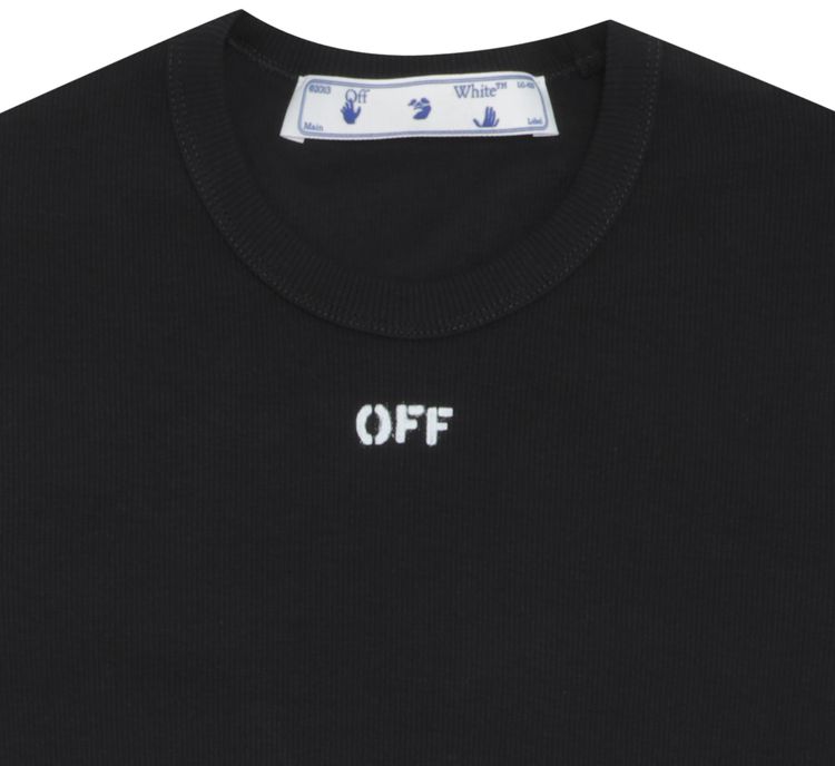 Off White Basic Ribbed Tee BlackWhite