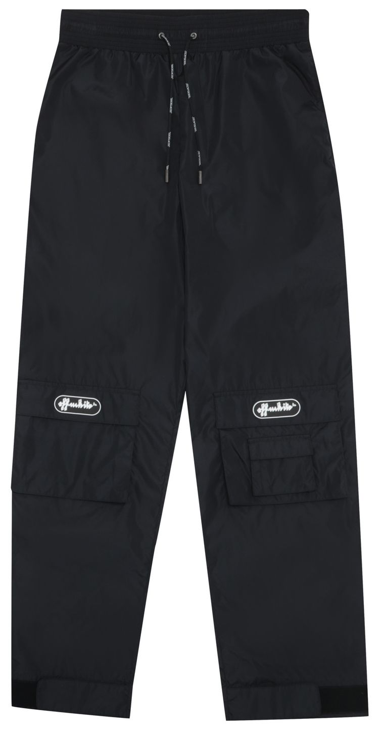 Off White Nylon Cargo Pant Black