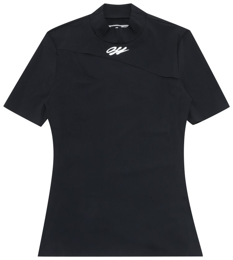 Off White Athleisure Cut Out Tee BlackWhite