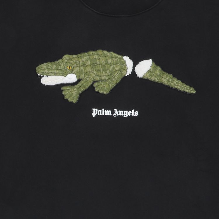 Palm Angels Croco Crewneck BlackGreen