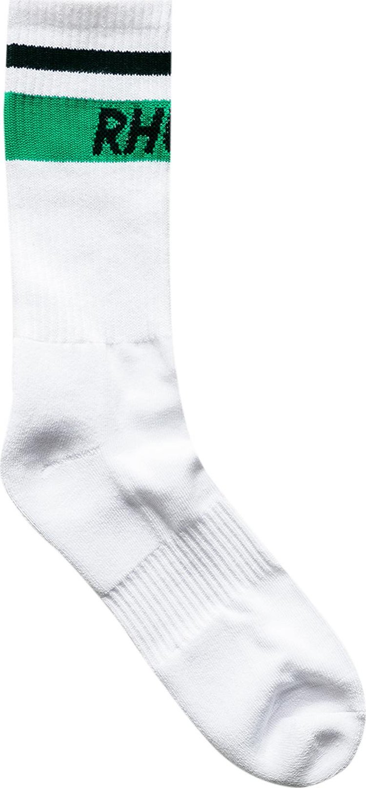 Rhude Two Stripe Logo Sock 'White/Green'
