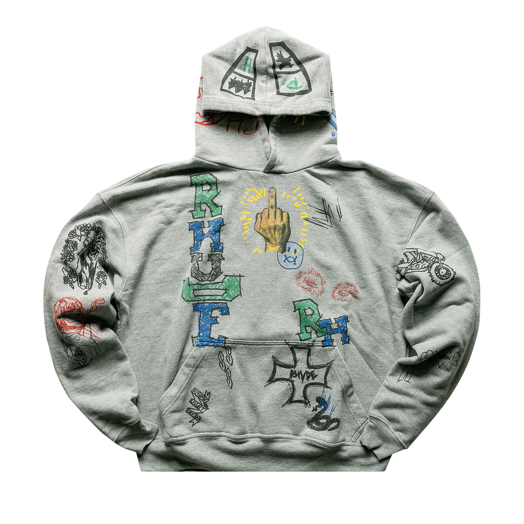 Buy Rhude Doodle Hoodie Grey FW20HO000000020002 GOAT