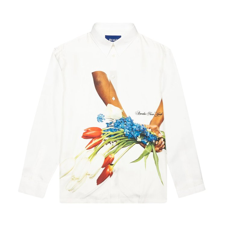 Awake NY Flowers Silk Shirt 'White'