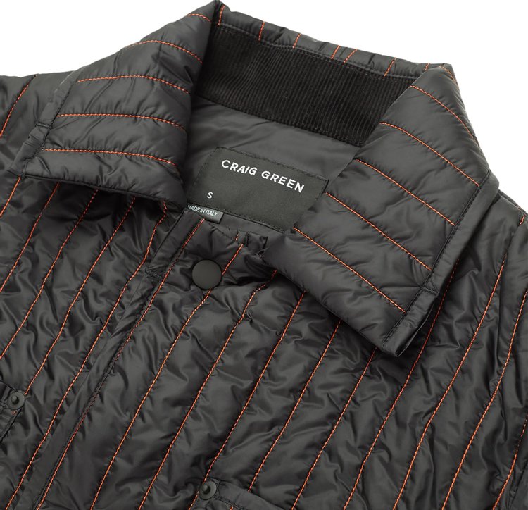 Craig Green Quilted Worker Jacket Black