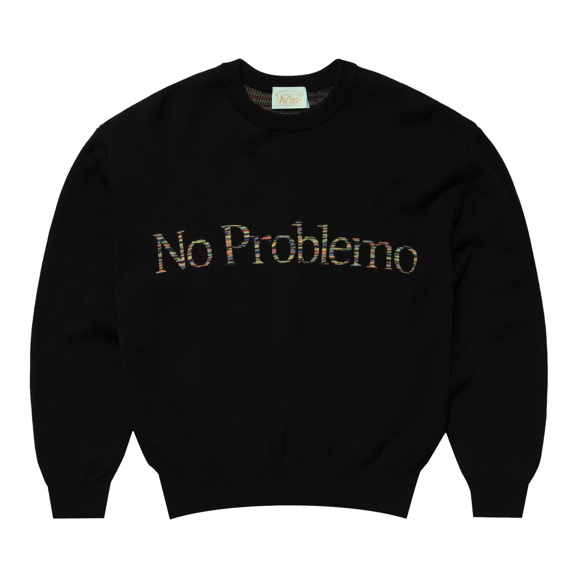 Buy Aries Space Dye No Problemo Knit 'Black' - SRAR20019 BLAC | GOAT
